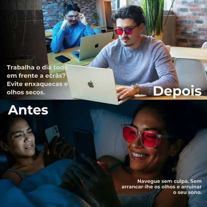 Óculos Solvia™ Unissexo com Lentes Vermelhas e Filtro de Luz Azul
