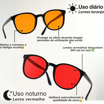 Óculos Solvia™ Unissexo com Lentes Vermelhas e Filtro de Luz Azul